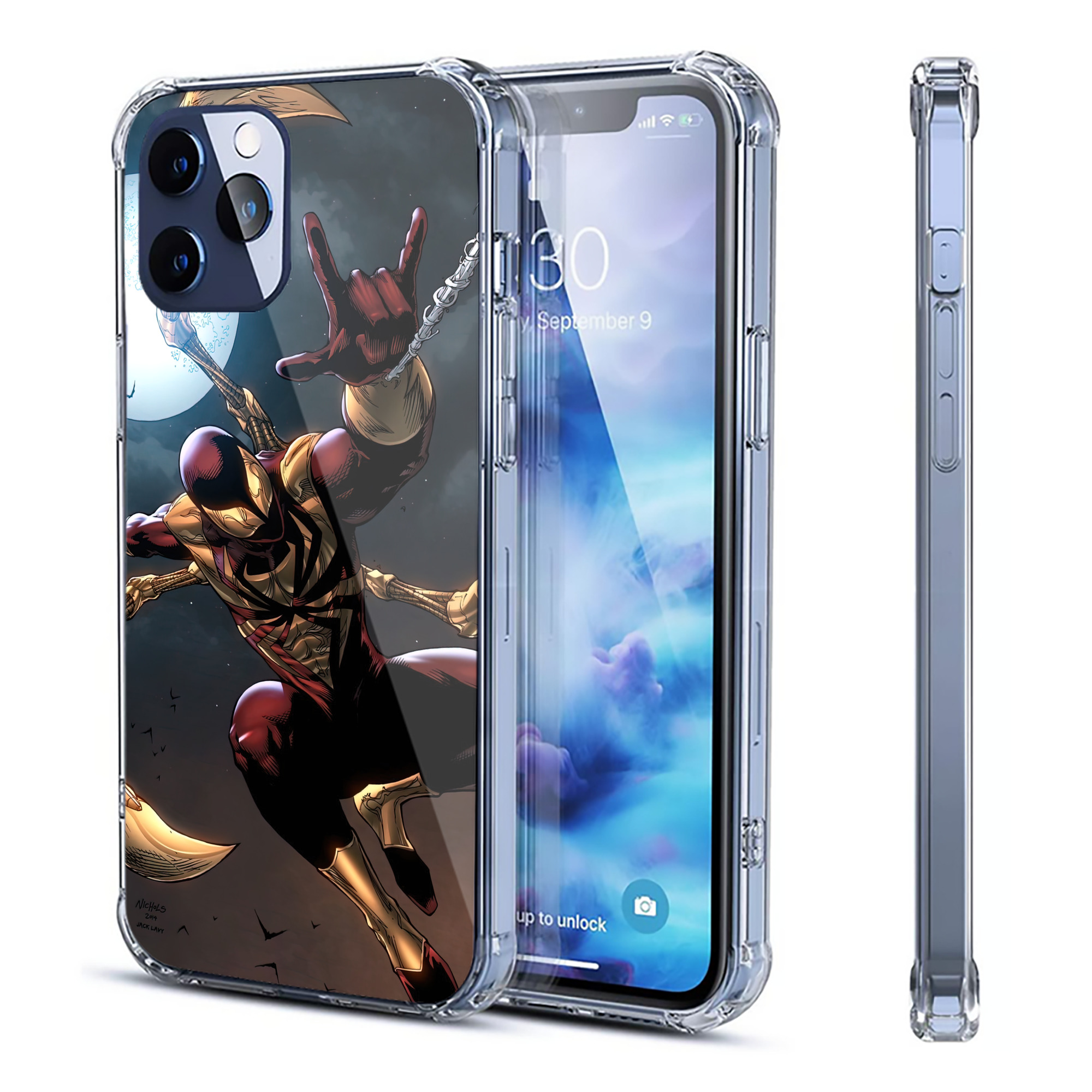 （画像用） Spider Man スパイダーマン 【iPhone 12シリーズ対応】透明スマホケース（クリアソフトケース）